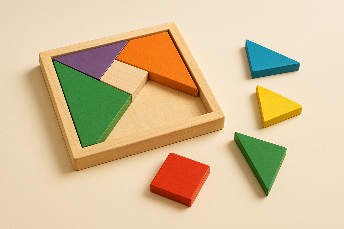 Puzzle de madera KIDRIUM con piezas sueltas